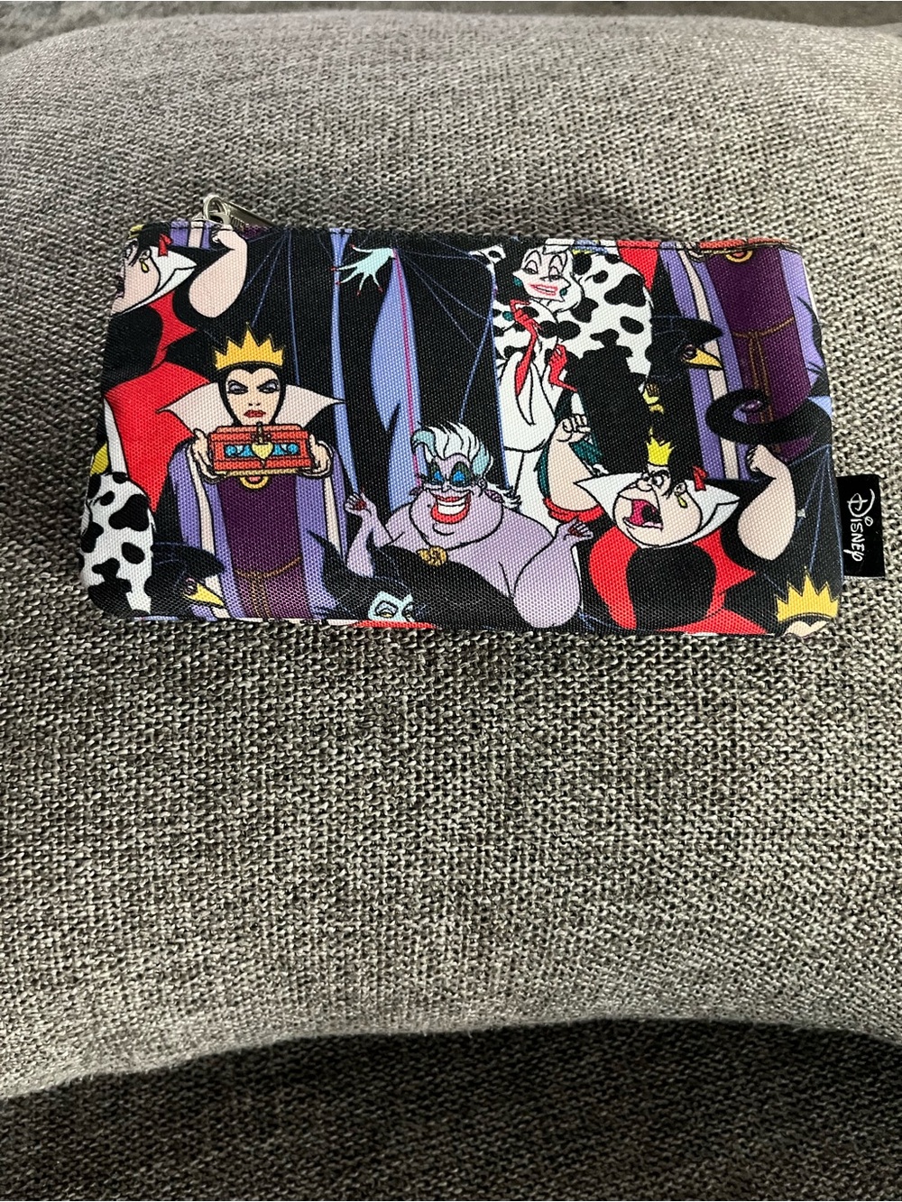 Like new Disney Villains Character Zip Pouch - Black, Purple, Red, White